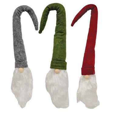 Long Hat Gnome Wine Bottle Topper 3 Asstd - The Fox Decor
